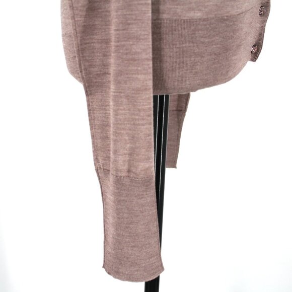 Louis Vuitton Brown Silk Classic Cardigan Sweater Gemstone Buttons Small S NEW - Picture 3 of 8